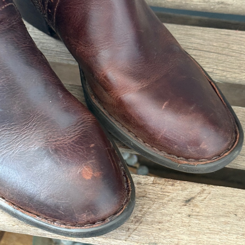 Born Poly Tall Heeled Distressed‎ Riding Boots 7.5 - Picture 6 of 12